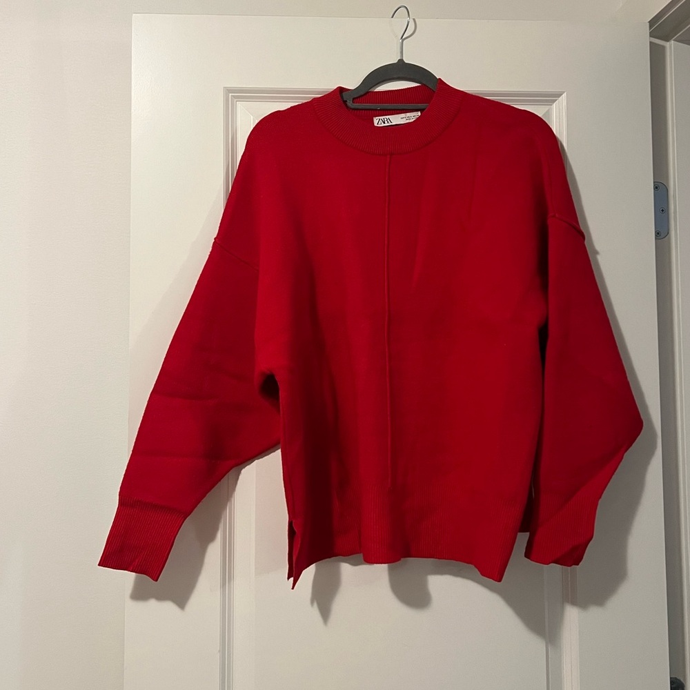 Zara Vibrant Red Knit Sweater